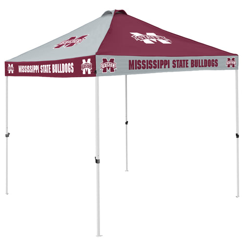 Mississippi State checkerboard canopy shelter by Logo Brands, portable outdoor shelter with team logo design.