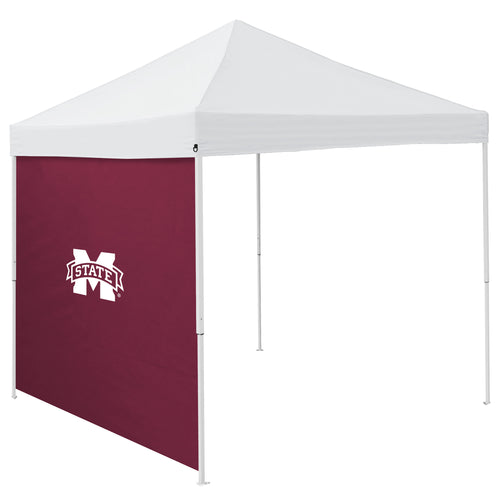 Mississippi State 9 x 9 side panel for shelter by Logo Brands, showing durable fabric and side attachment details.