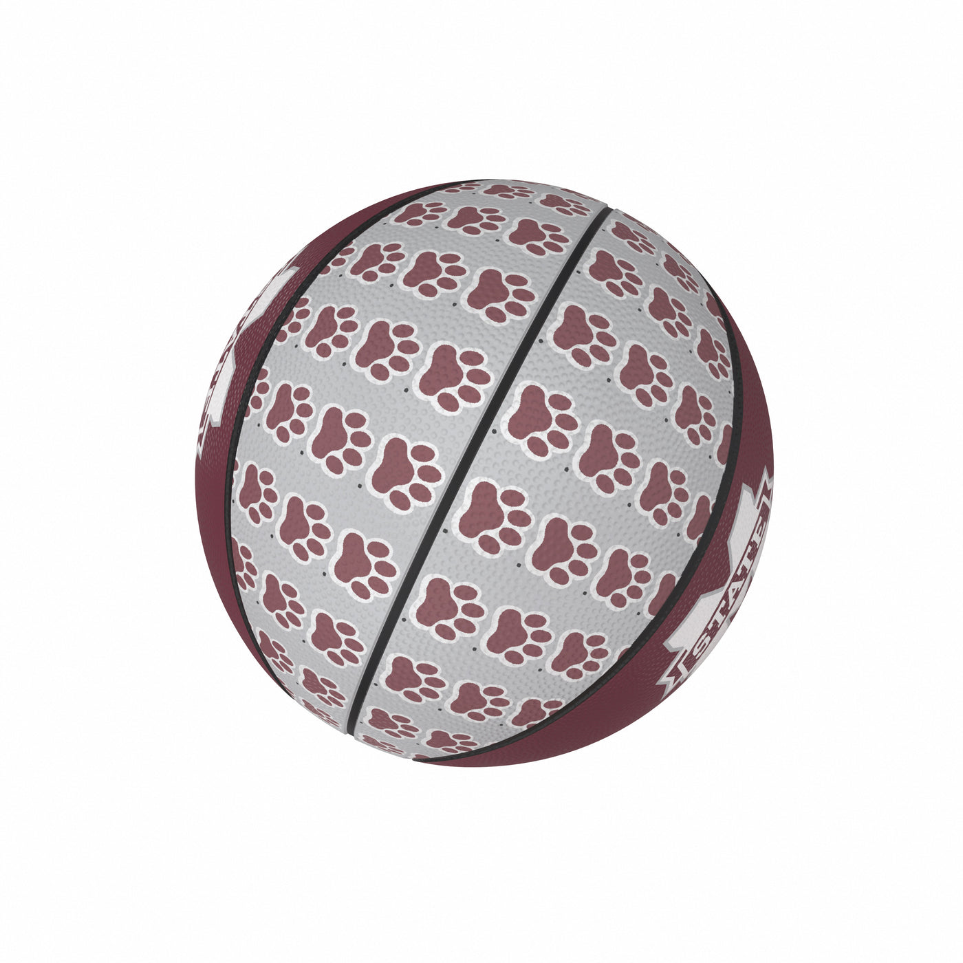 Mississippi State Repeating Logo Mini-Size Rubber Basketball - Logo Brands