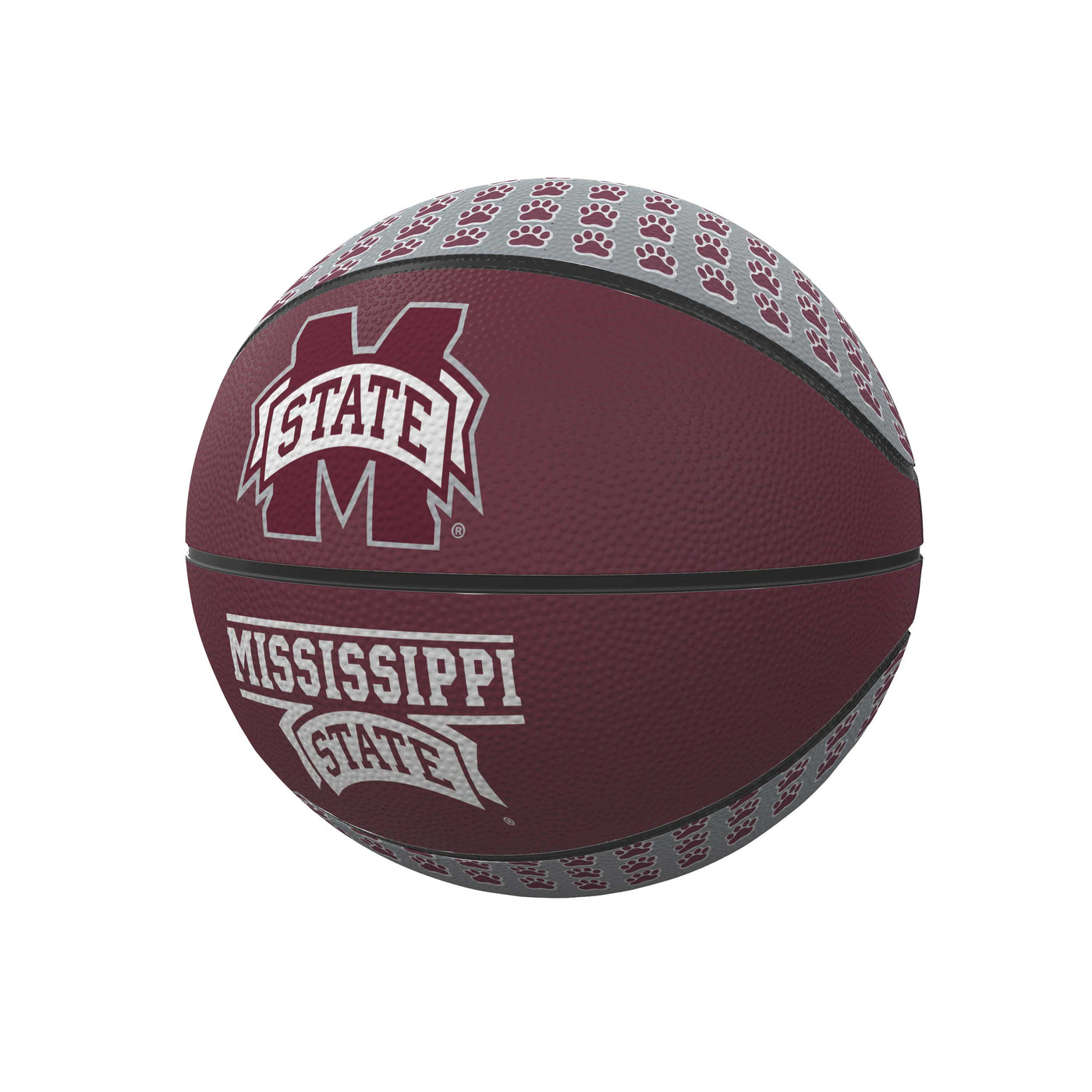 Mississippi State Repeating Logo Mini-Size Rubber Basketball - Logo Brands