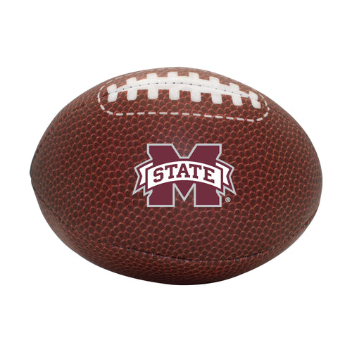 Mississippi State composite brown micro soft football by Logo Brands, designed for recreation and casual play.