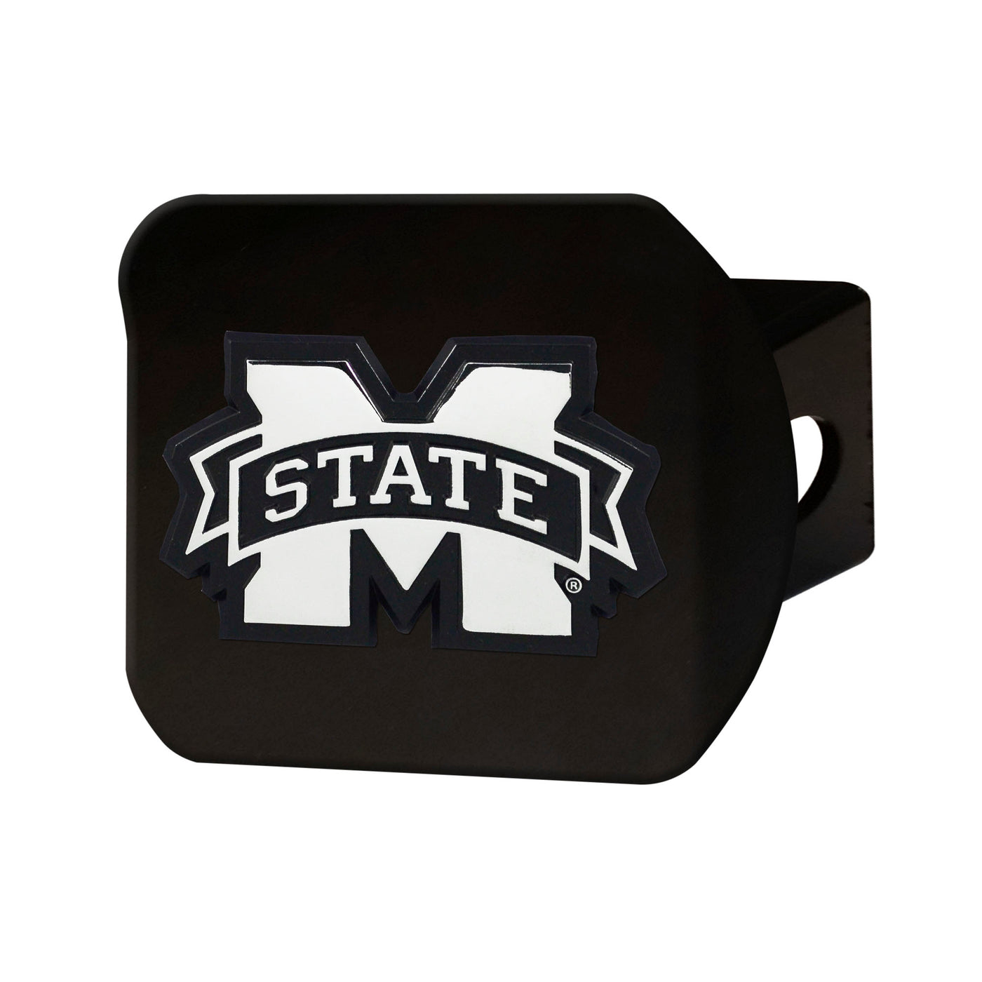 Mississippi State University Chrome on Black Hitch Cover