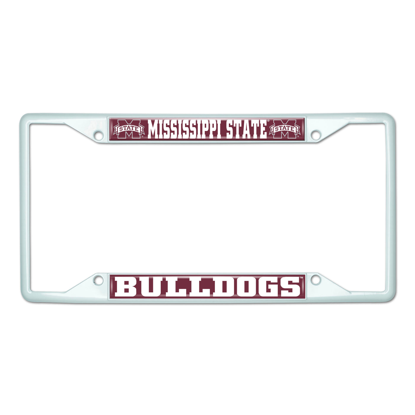 Mississippi state university-White License Plate