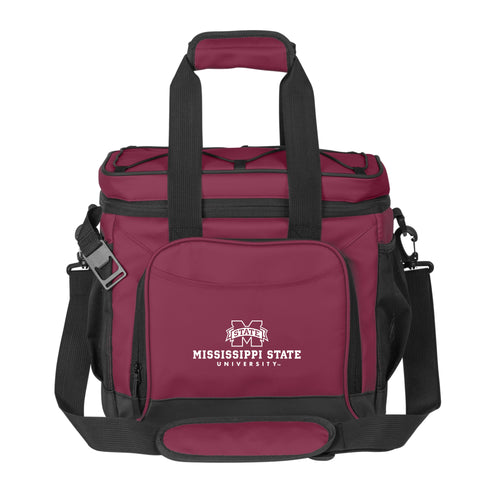 Mississippi State 24 Can Flex Cooler by Logo Brands, portable cooler with adjustable strap and logo design.