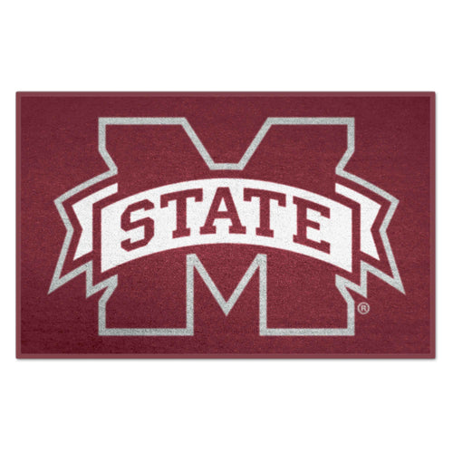 Mississippi State University logo mat with MSU emblem and colors, ideal for dorms or game day decor.