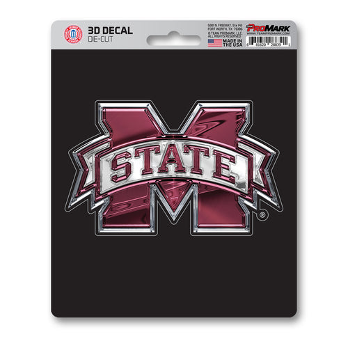 Mississippi State University 3D decal by Logo Brands featuring the university logo and bold design for decorating surfaces.