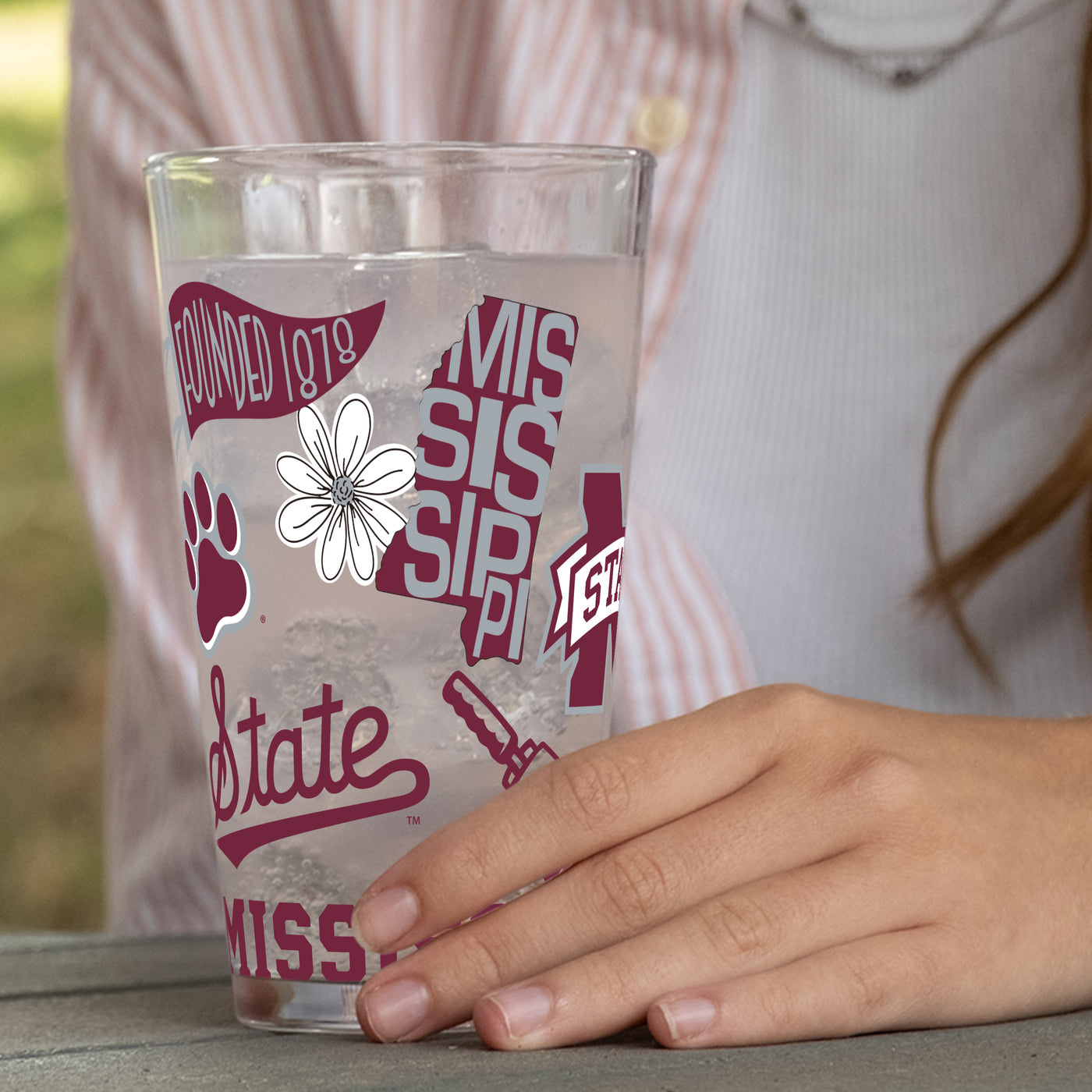 Mississippi State 16oz Native Pint Glass