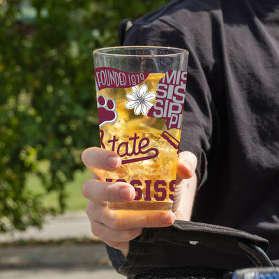 Mississippi State 16oz Native Pint Glass
