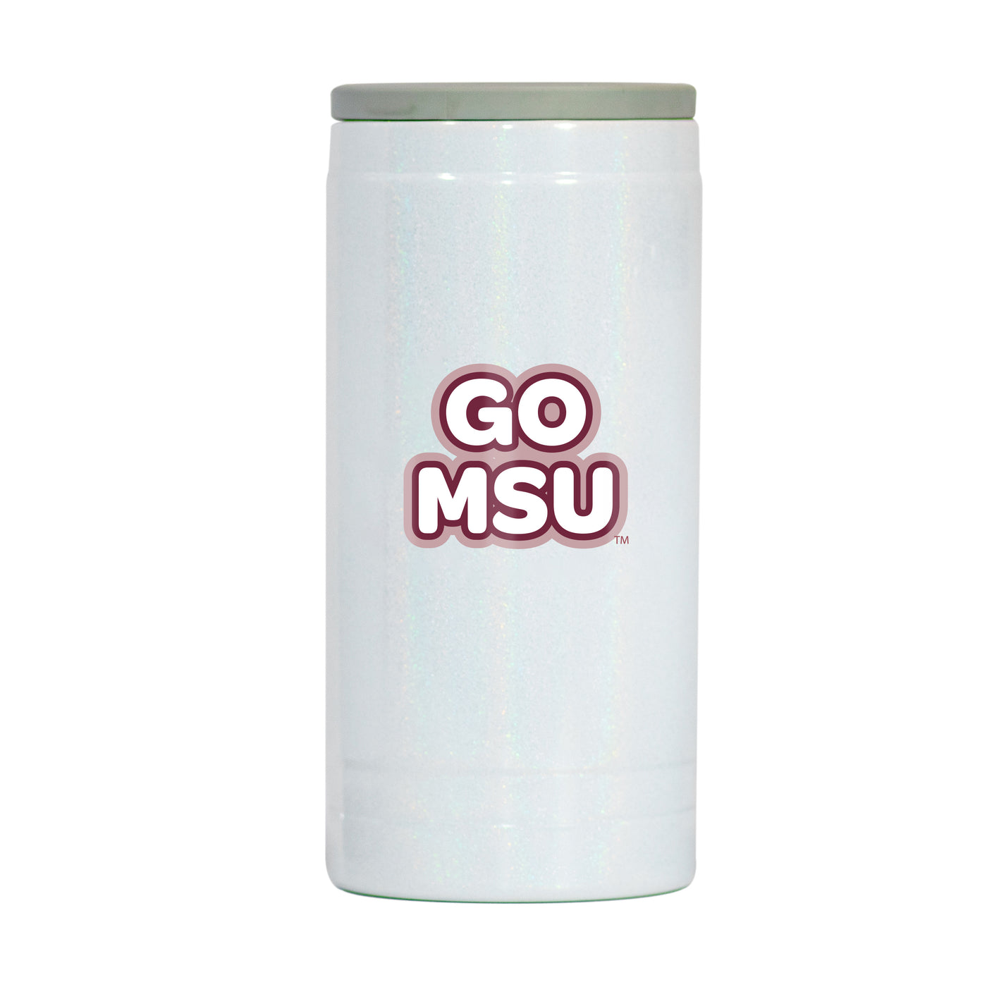 Mississippi State 12oz Bubble Iridescent Slim Coolie