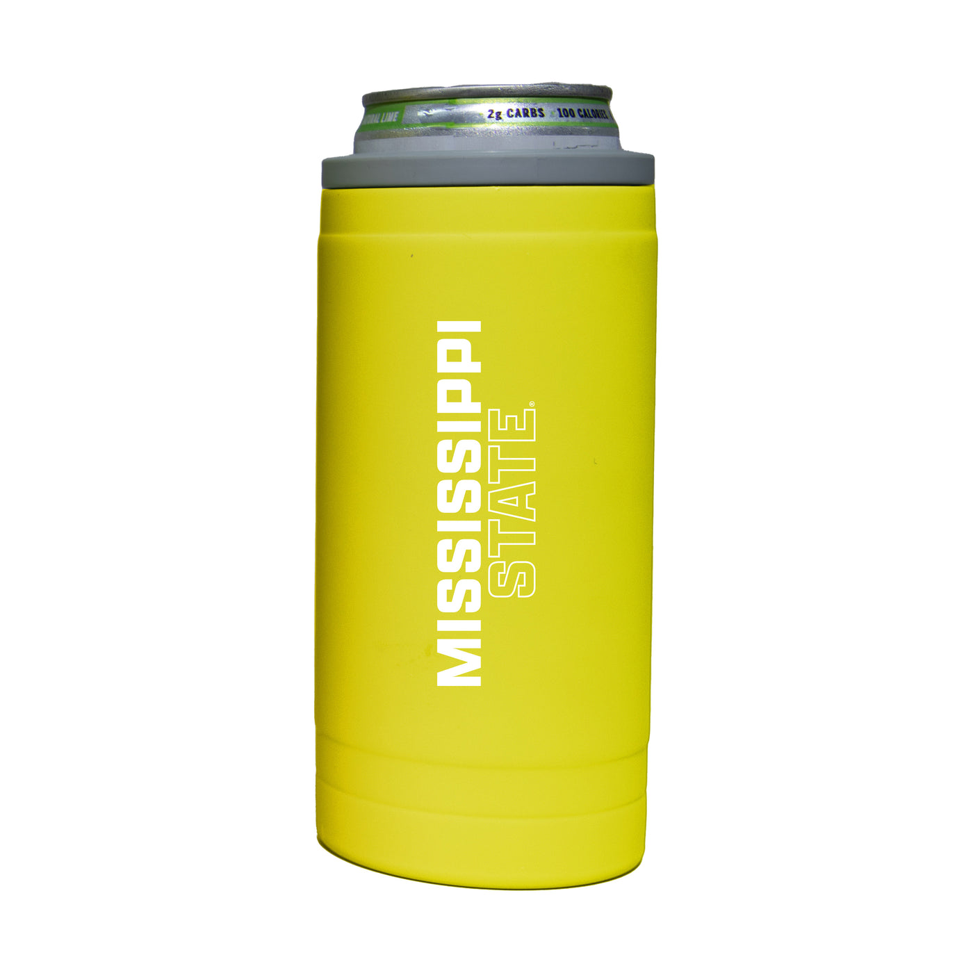Mississippi State 12oz Cru Stacked Soft Touch Slim Coolie