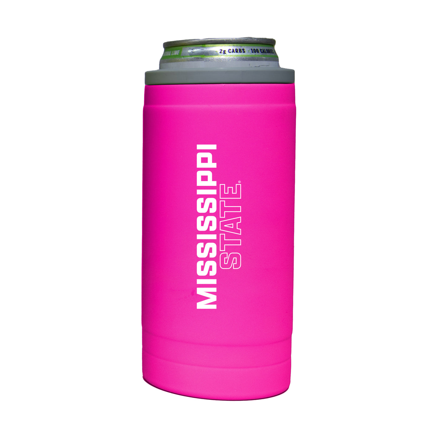 Mississippi State 12oz Electric Stacked Soft Touch Slim Coolie