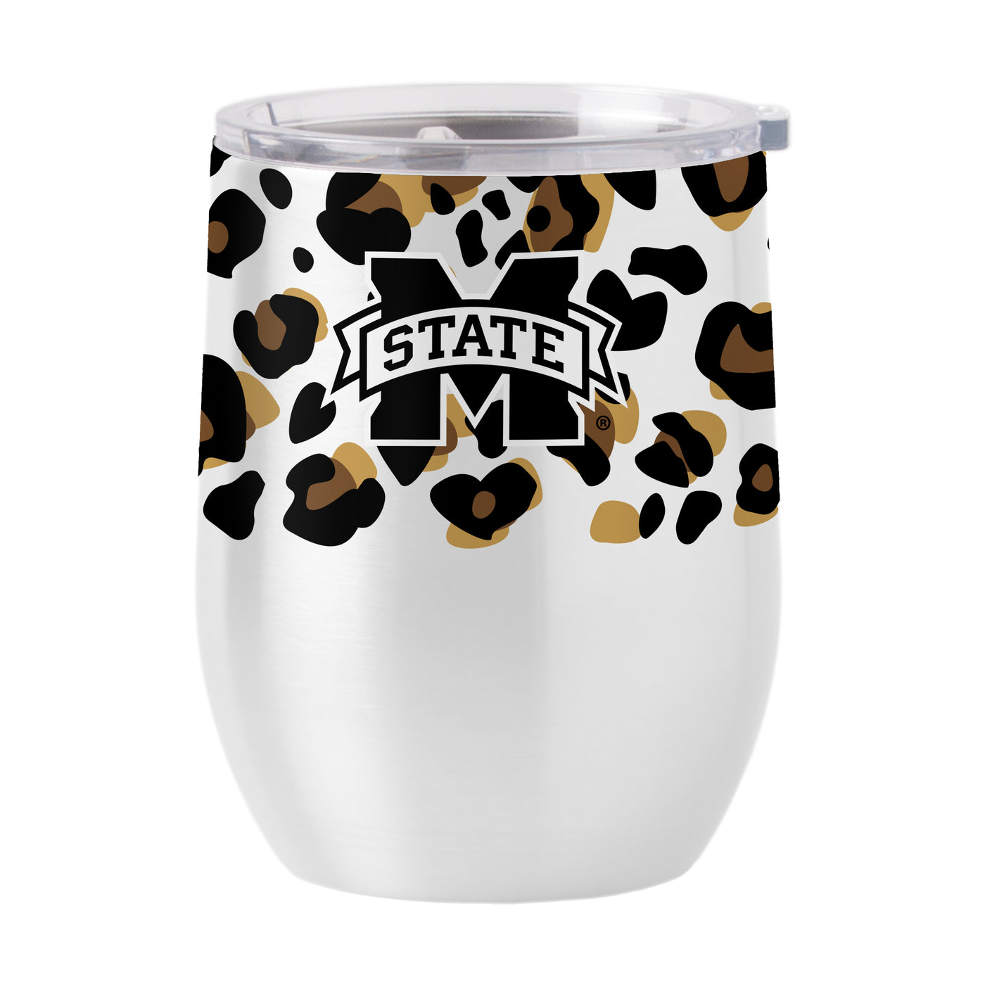 Mississippi State 16oz Neutral Leopard Stainless Curved Beverage