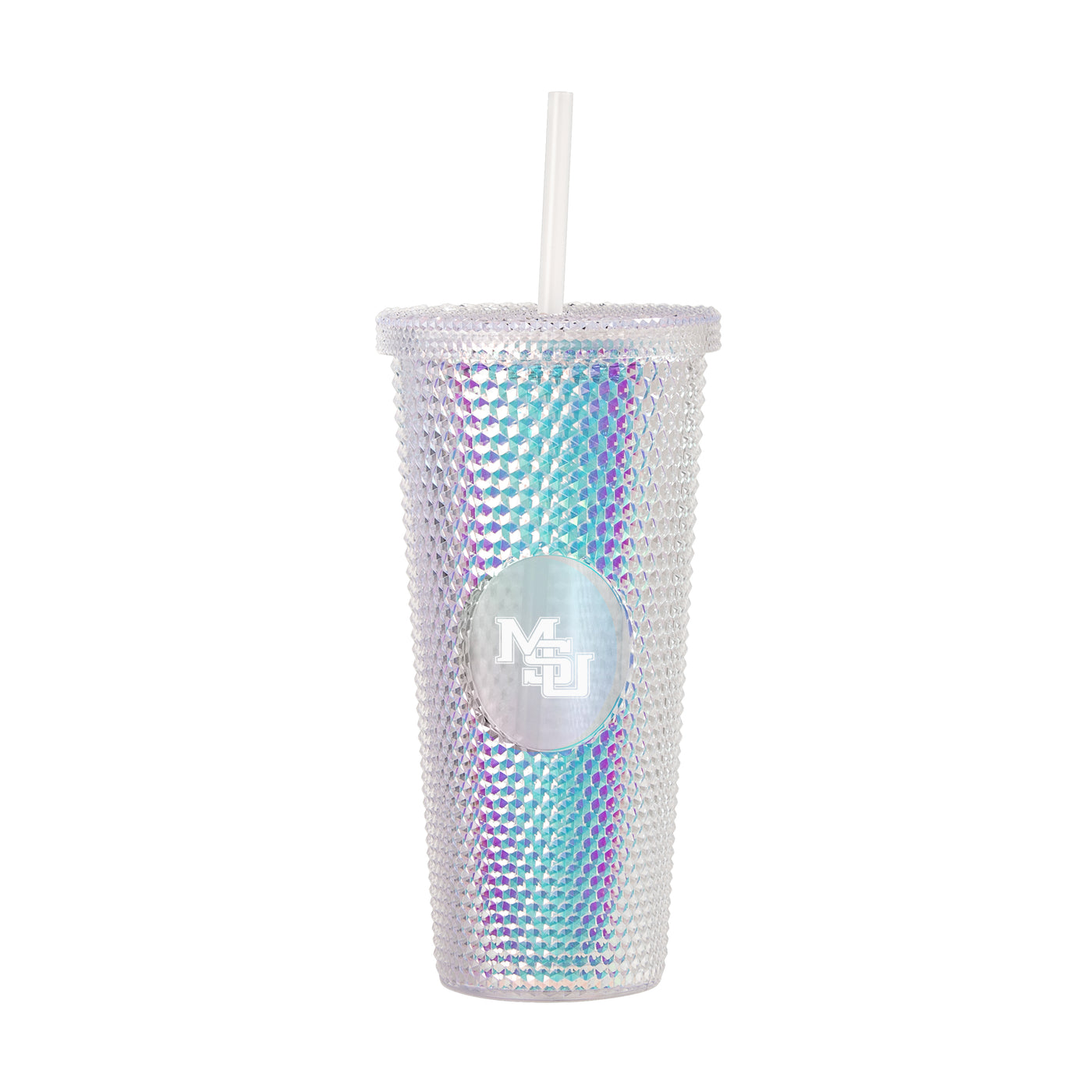 Mississippi State 24oz Interlocking MS Iridescent Studded Tumbler