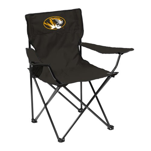 Logo Brands Missouri Quad Chair, foldable outdoor furniture with cushioned seats and armrests, ideal for camping or relaxing outdoors.
