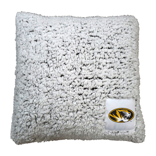 Missouri Frosty Throw Pillow by Logo Brands featuring a cozy, decorative blanket with Missouri-themed design.