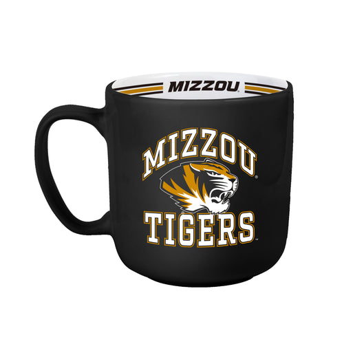 Missouri 15oz striped ceramic mug by Logo Brands, featuring bold Missouri design and large handle for comfortable drinking.