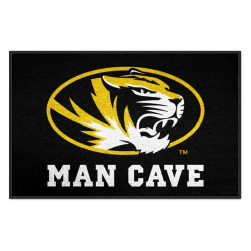 University of Missouri Man Cave starter mat by Logo Brands featuring Missouri Tigers logo and team colors for sports fans.