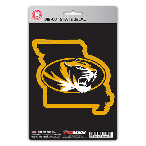 University of Missouri State Shape Decal by Logo Brands, featuring the Missouri Tigers logo on a shaped decal for fans and decor.