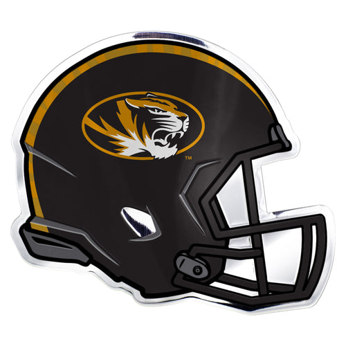 University of Missouri embossed helmet emblem by Logo Brands, featuring detailed Missouri Tigers logo design.