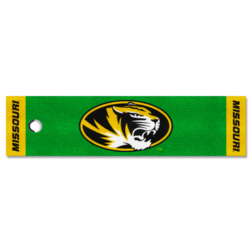 University of Missouri logo golf putting green mat by Logo Brands, featuring team colors and branding for practice or display.