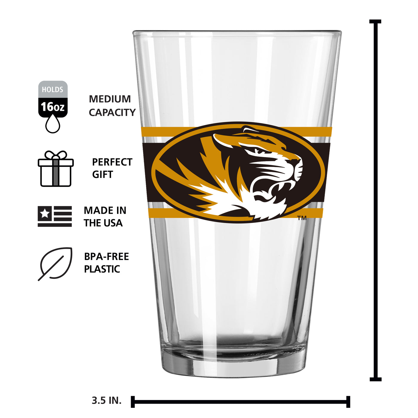 Missouri 16oz Stripe Pint Glass