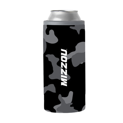 Missouri Black Camo 12oz Slim Can Coolie