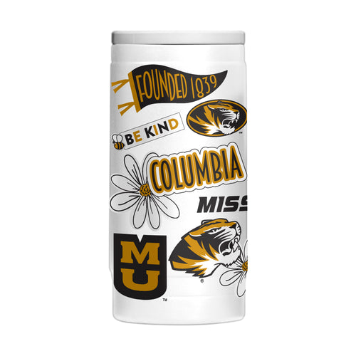Missouri 12oz Native Powdercoat SlimCan Coolie drinkware with Missouri design, made by Logo Brands, featuring a sleek, insulated can cooler.