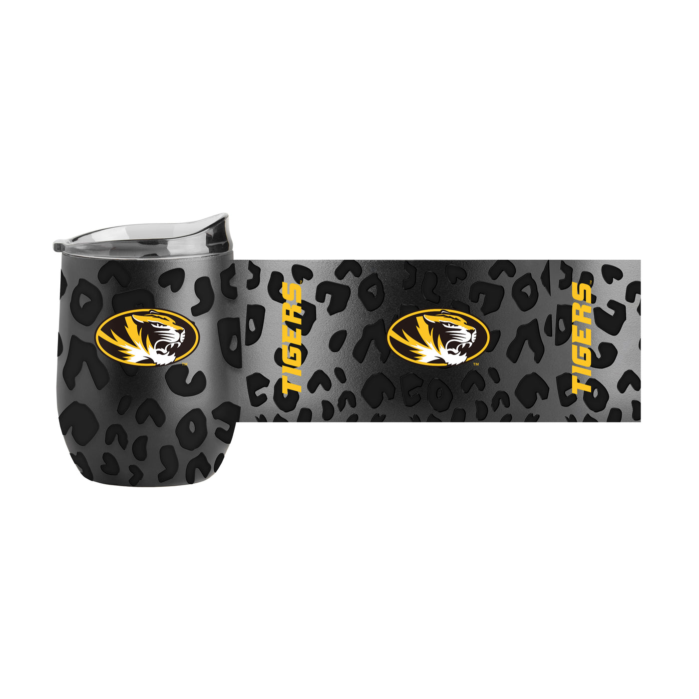 Missouri Leopard 16oz Black Powdercoat Curved Beverage