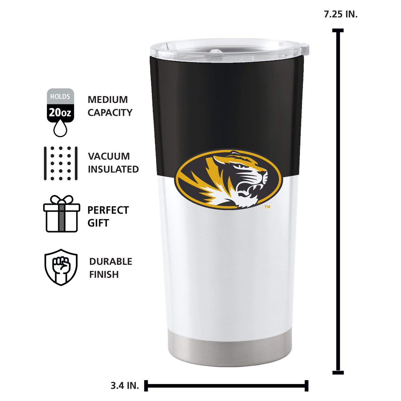 Missouri Colorblock 20oz Stainless Tumbler