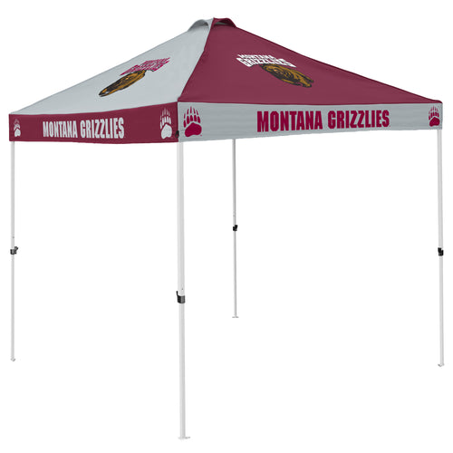 Montana Checkerboard Tailgate Canopy by Logo Brands shown with checkered fabric and sturdy frame for outdoor events