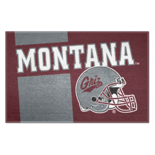 University of Montana starter mat by Logo Brands featuring the Montana Grizzlies logo and team colors for team spirit display.