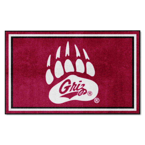University of Montana 4x6 rug featuring the school's logo and colors, perfect for dorms or living spaces.