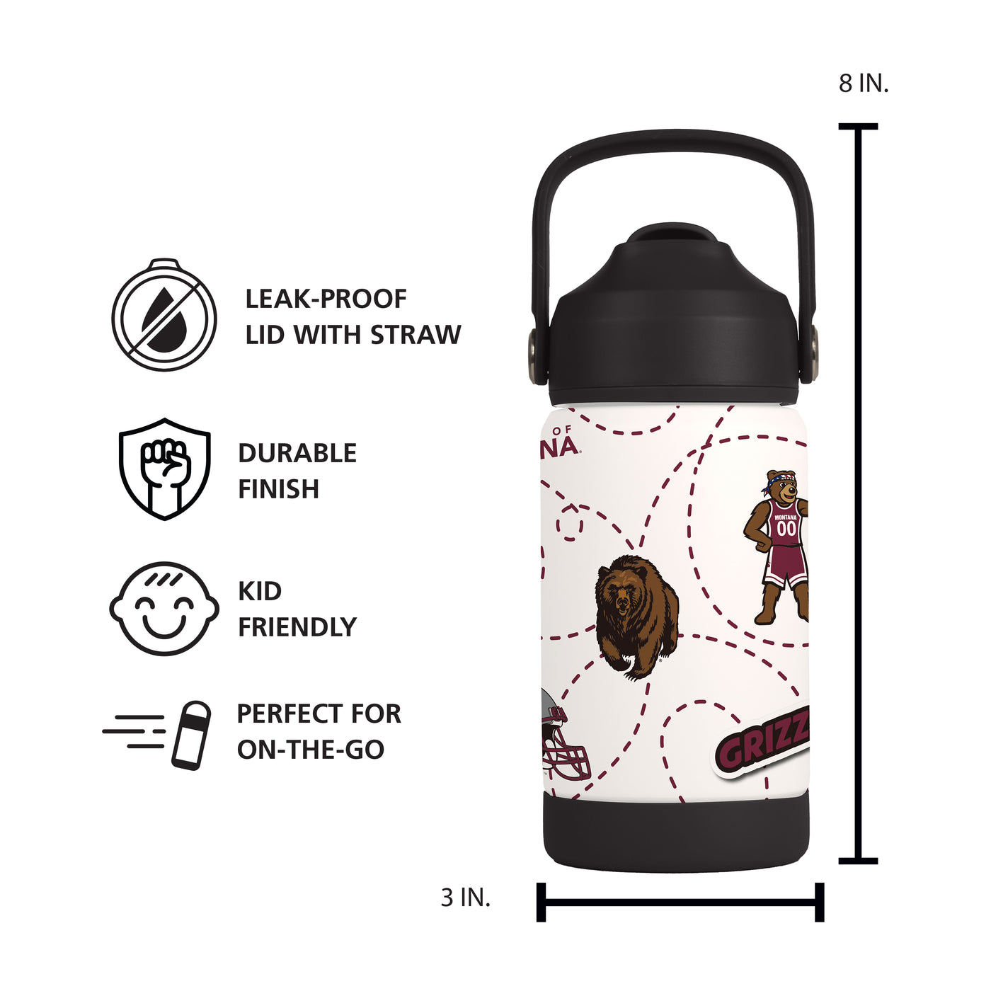 Montana 12oz Mascot SS Kids Bottle