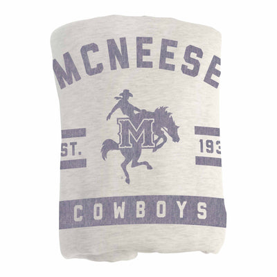 McNeese State Oatmeal Sweatshirt Blanket