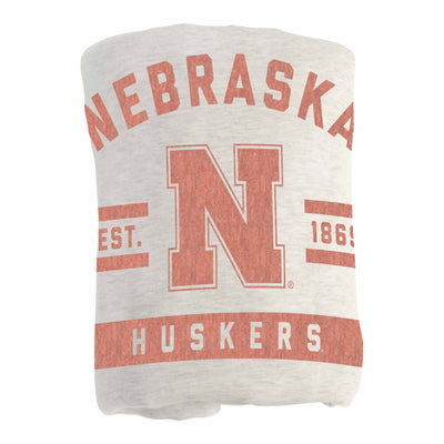 Nebraska Oatmeal Sweatshirt Blanket - Logo Brands