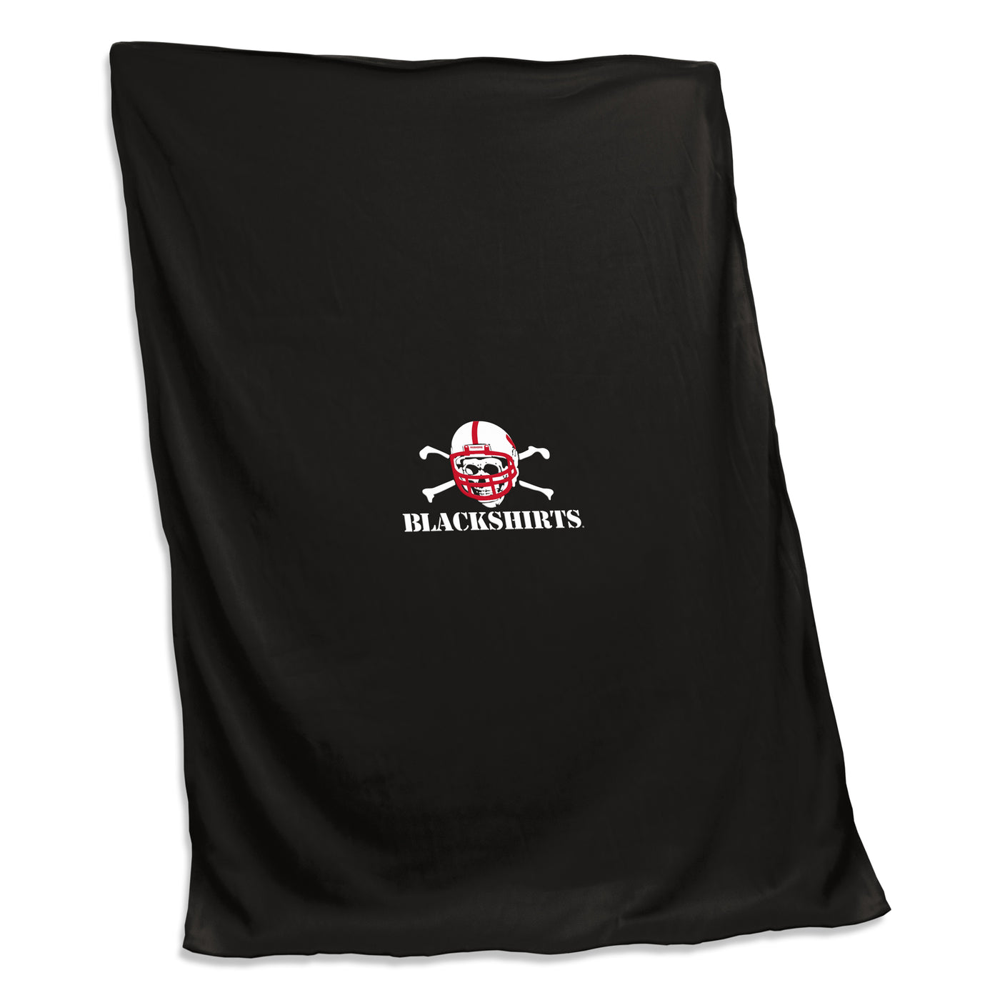 University of Nebraska Black Screened Sweatshirt Blanket f/ Blackshirts Logo