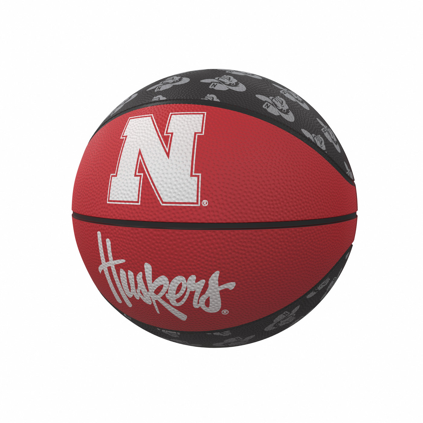 Nebraska Repeating Logo Mini-Size Rubber Basketball - Logo Brands