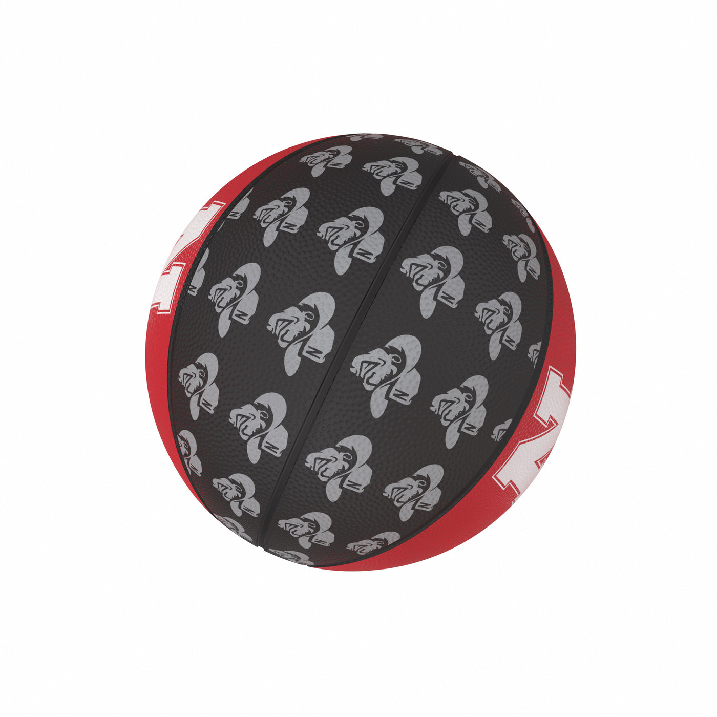 Nebraska Repeating Logo Mini-Size Rubber Basketball - Logo Brands