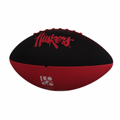 Nebraska Pinwheel Logo Junior Size Rubber Football - Logo Brands