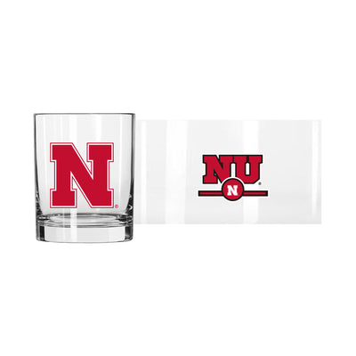 Nebraska 14oz Letterman Rocks Glass
