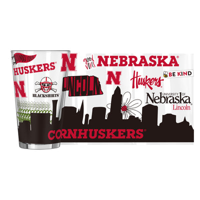 Nebraska 16oz Native Pint Glass