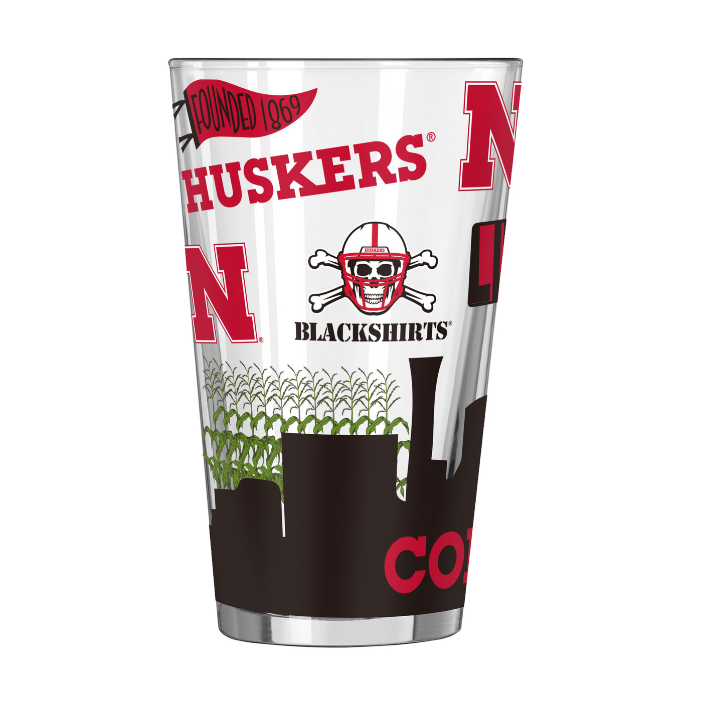 Nebraska 16oz Native Pint Glass