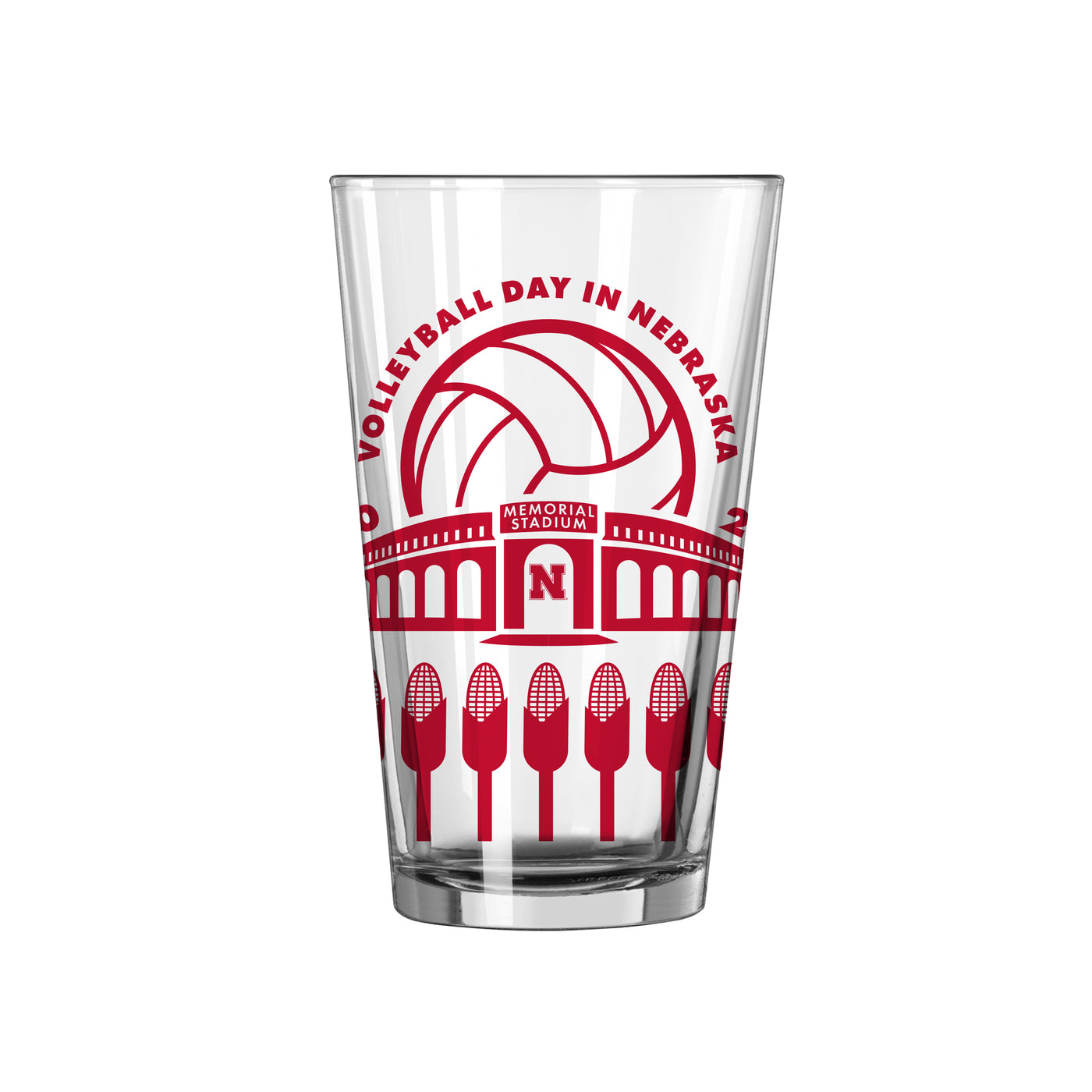 Nebraska 2023 Volleyball Day 16oz Pint Glass