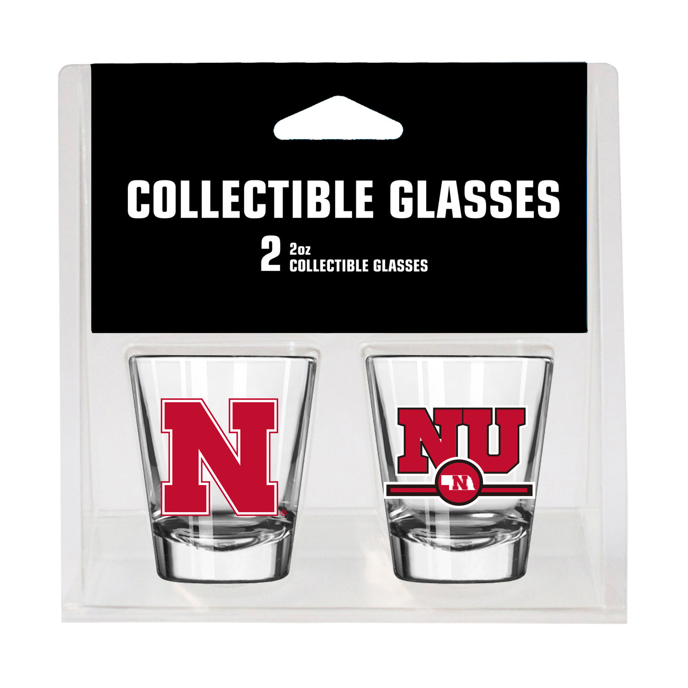 Nebraska Campus Colors 2oz Letterman Shot Glass 2 Pack
