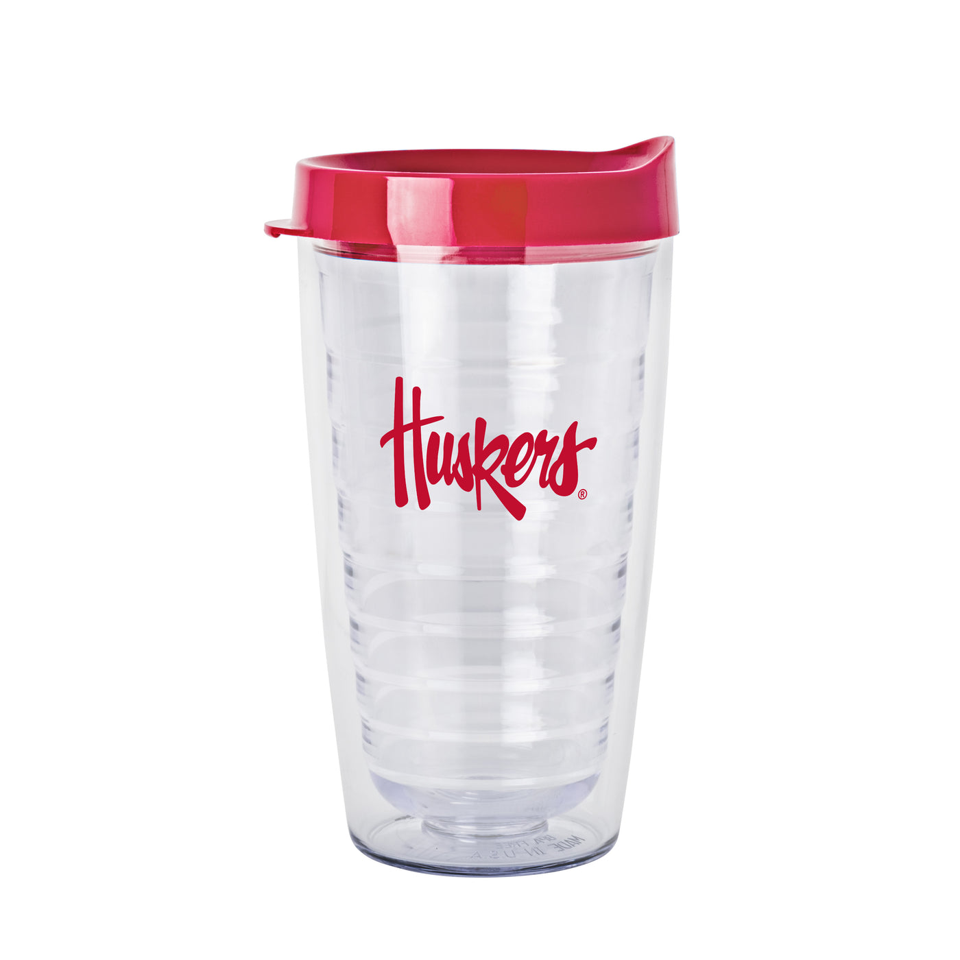Nebraska 16oz Flipside Dbl Wall Clear Tumbler