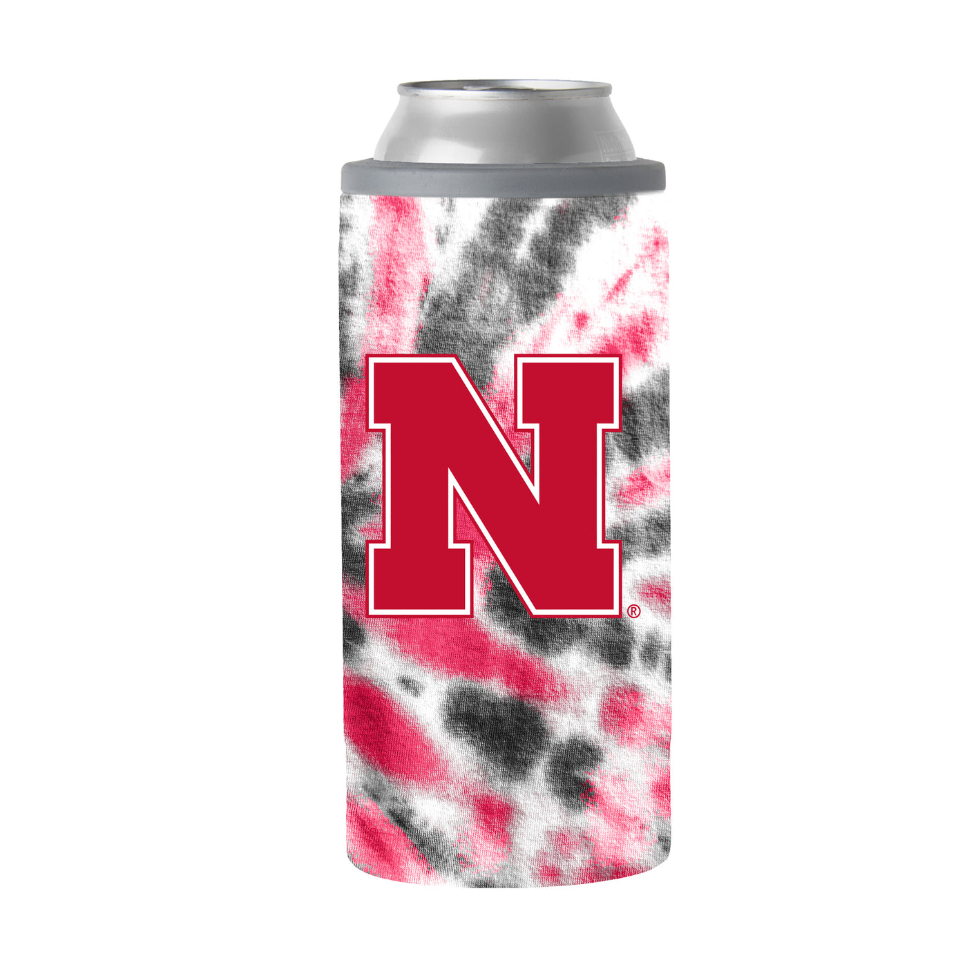 Nebraska 12oz Tie Dye Slim Can Coolie