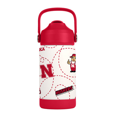 Nebraska 12oz Mascot SS Kids Bottle