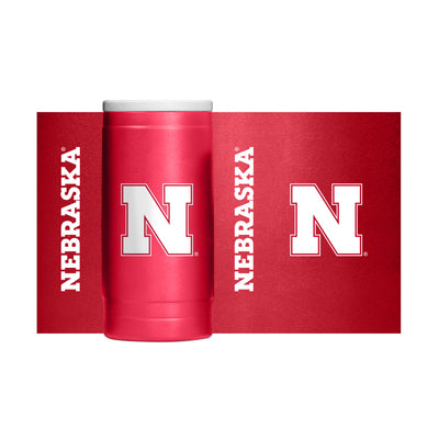 Nebraska 12oz Gameday Powder Coat Slim Can Coolie