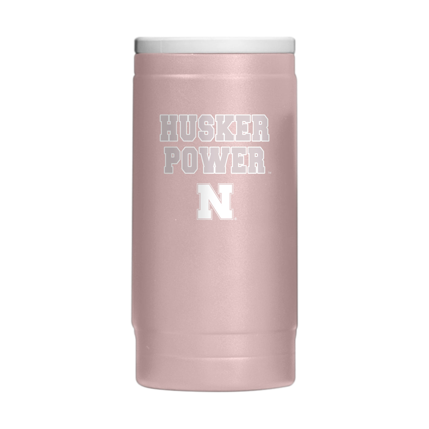Nebraska  Stencil Powder Coat Slim Can Coolie