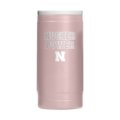 Nebraska  Stencil Powder Coat Slim Can Coolie
